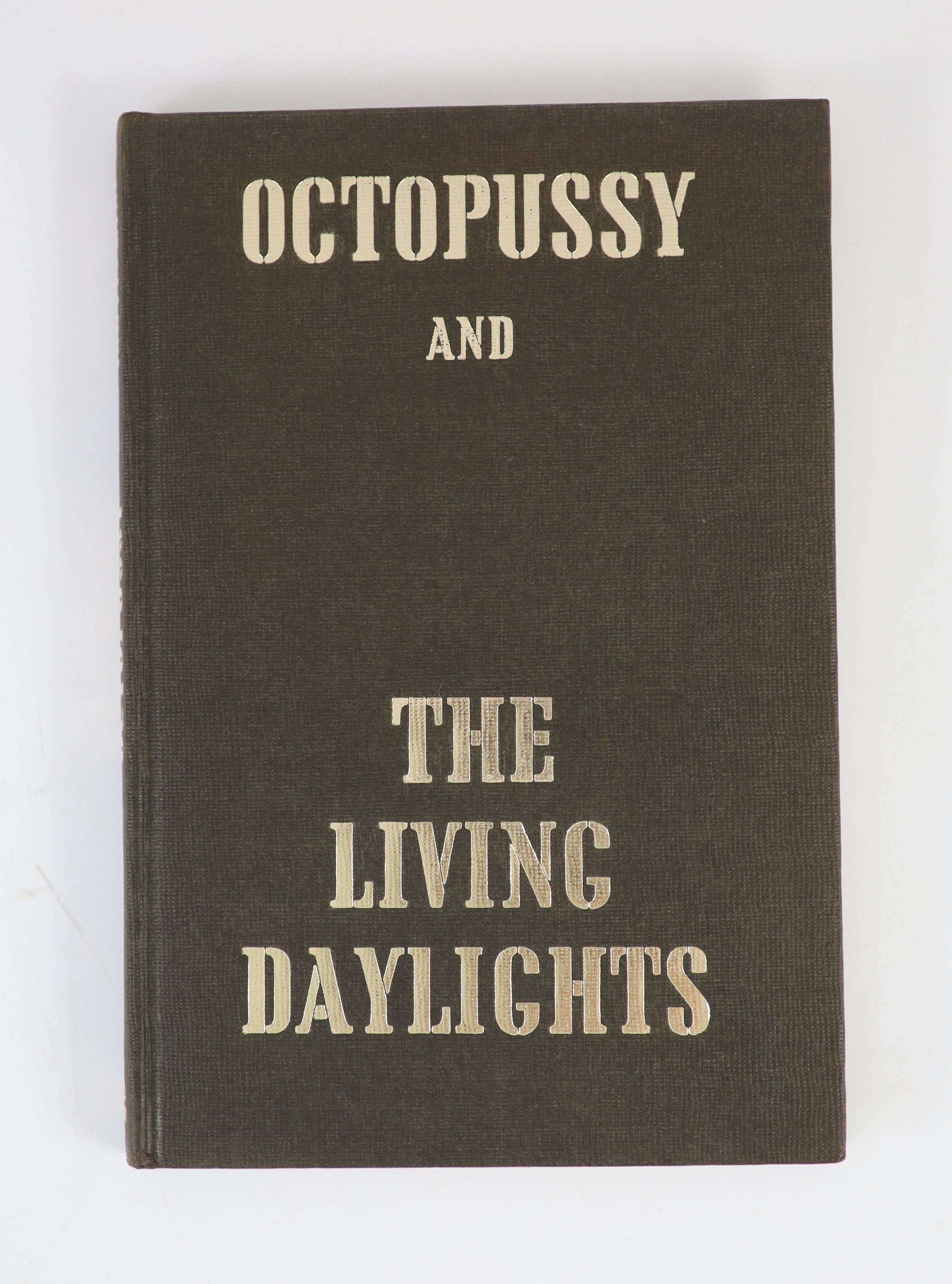 Fleming, Ian - Octopussy and The Living Daylights, 1st edition, 8vo, black cloth with stamped silver lettering, with unclipped d/j, Jonathan Cape, London, 1966
